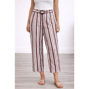 Linen Blend Wide Leg Stripe Pants Romeo + Juliet Couture L